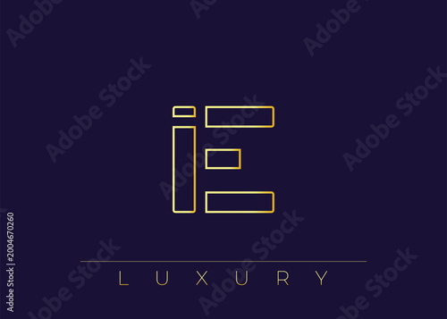 Fotografie IE Luxury Modern Interlocking Letter Logo Design