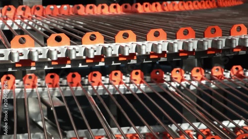 Metal tape bakery belt of automatic conveyor, Tape belt of automatic conveyor. product packaging concept