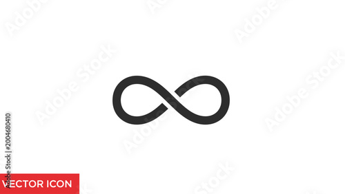 Bilde på lerret A simple black infinity symbol against a stark white background