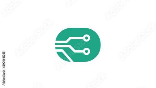 Free Download Abstract teal oval with white circuit board design elements - GFXLoad