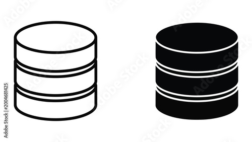 Two abstract database icons side by side