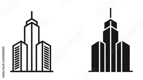 фотографія Modern skyscrapers silhouette vector illustration