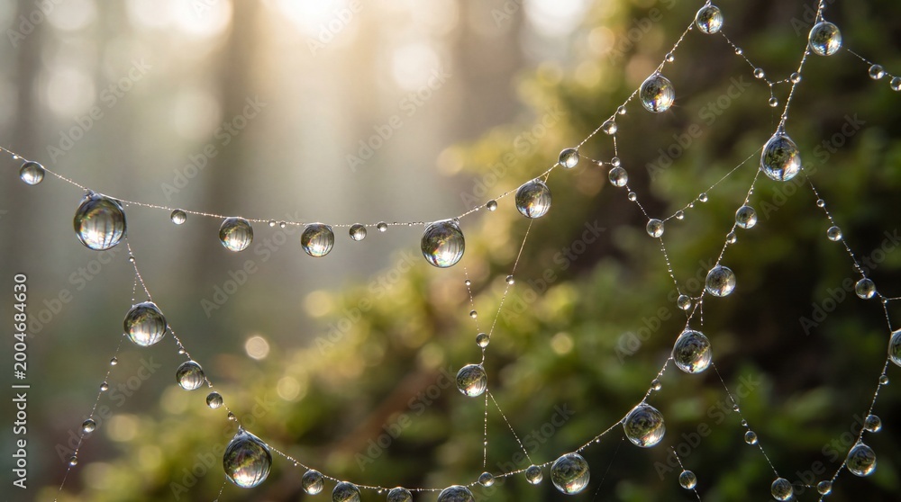 Naklejka premium Macro Dew Crystal Forest