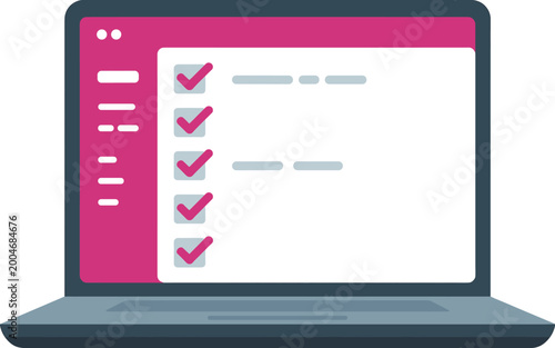 laptop with checklist on screen vector illustration