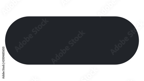 Fotografie Dark grey horizontal oval or pill shaped icon isolated on white background with