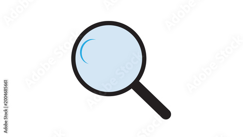 Magnifying glass icon on white background with flat design isolated on white research discover magnifier isolated investigation analysis observation detective inspection question