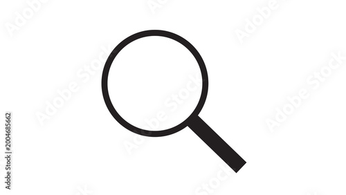 Simple magnifying glass icon for search and zoom functionality with user interface discover investigate research analysis application minimalist navigation illustration isolated internet