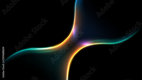 Colorful Glowing Neon Hourglass Shape Abstract Background, Vector Illustration
