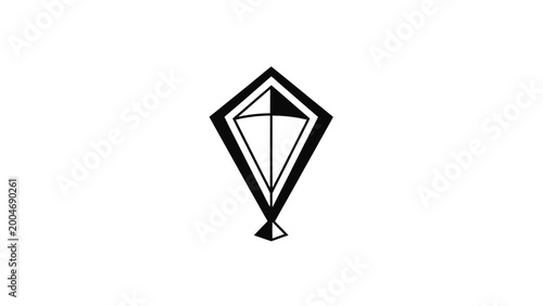 Stylized black kite emblem with diamond shape and contrasting panels