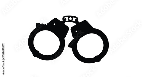 Foto Handcuffs in black silhouette high quality professional detailed
