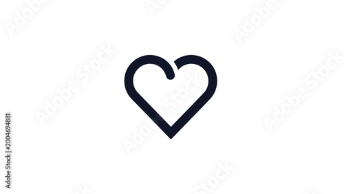 Konstfotografi A simple, thick, outlined heart symbol on a white background