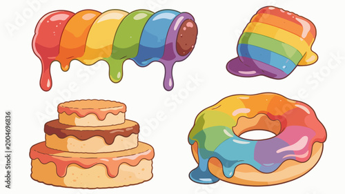 A charming illustration of a stack of pancakes drenched in syrup. Perfect for breakfast menus, food blogs, or social media content relating to cafes a