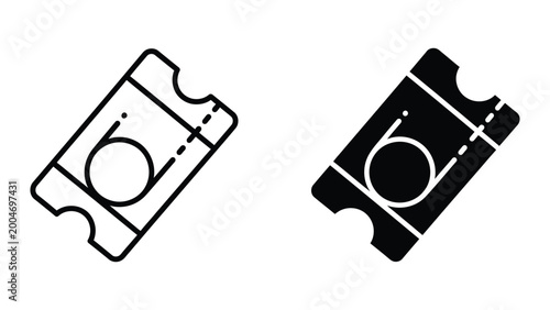 Foto Black and white abstract bracket icon with hole
