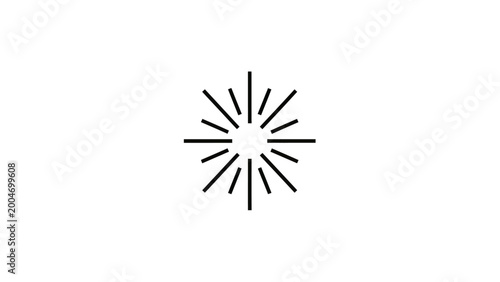 Canvastavla A black sunburst graphic with uneven lines radiating from a central point