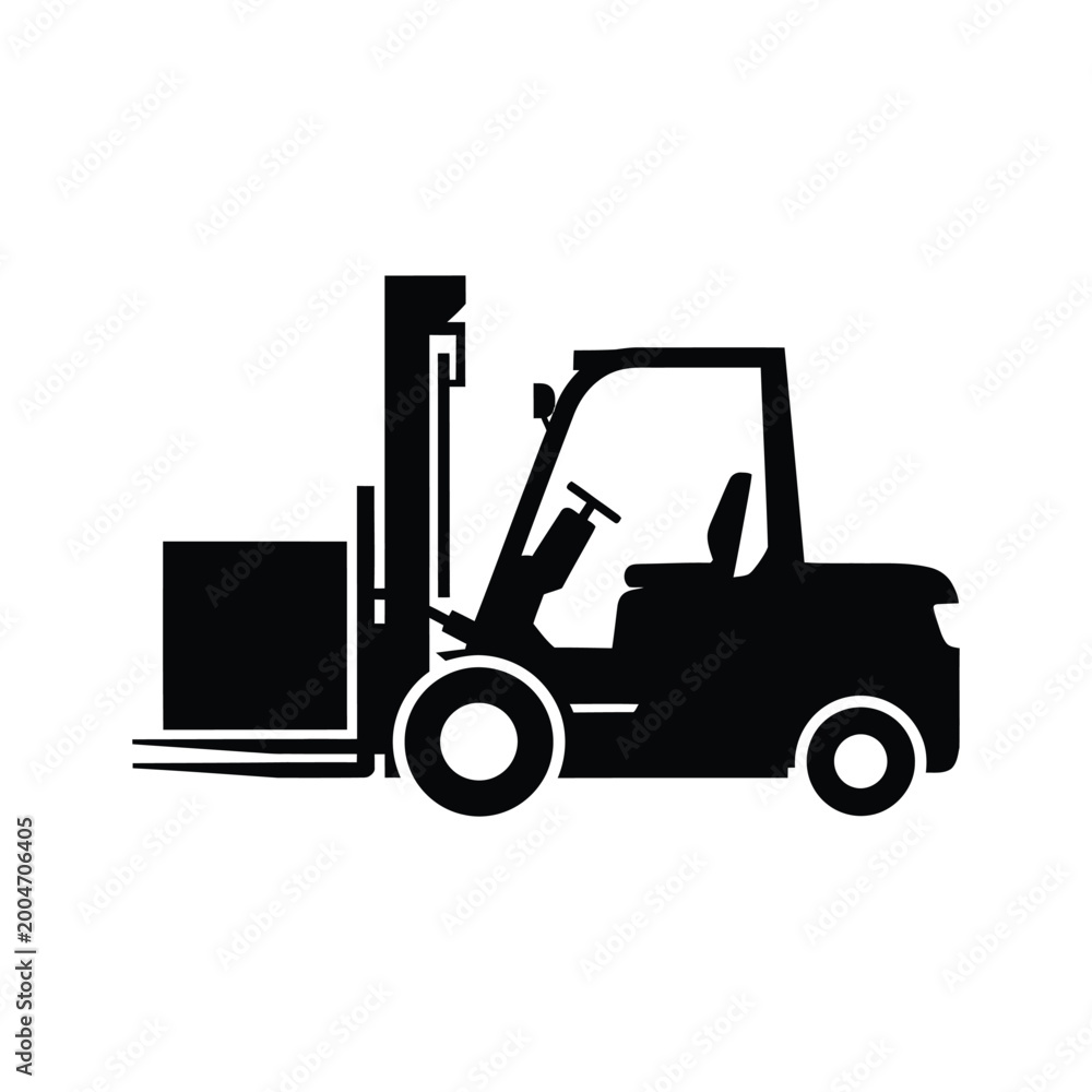 Naklejka premium Forklift silhouette on a white background high quality
