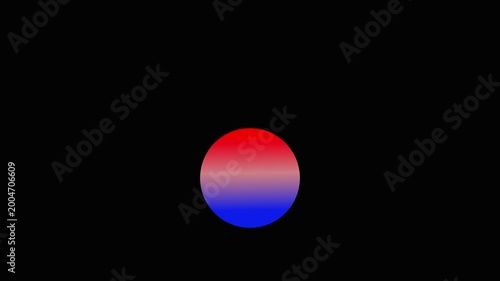 Smooth animated red to blue gradient circle on a black background, abstract, modern design, digital display, or motion graphic element