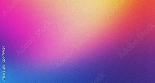 Vibrant abstract gradient background with soft transitions of pink, orange, yellow, blue, and purple hues and subtle grain texture.