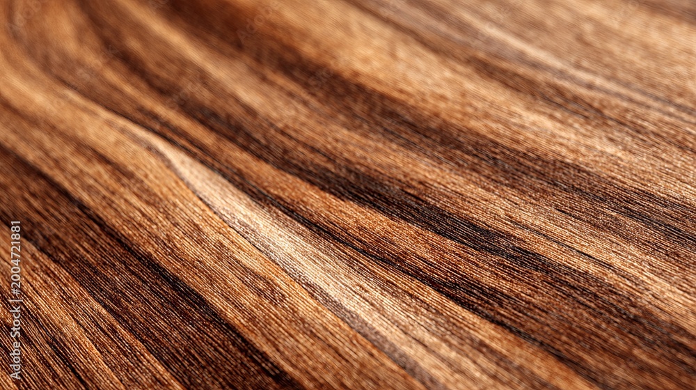 Fototapeta premium Close-up shows brown teak wood's solid, natural surface with dark lines, creating a smooth, woody backdrop.