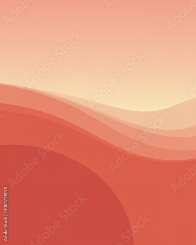 Abstract warm gradient waves in red and beige tones with smooth flowing layers and soft transitions, minimal modern background with calm elegant atmosphere