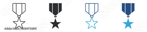 Foto Veteran medal icon set