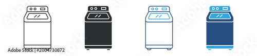 Fotografie Top load washing machine icon set