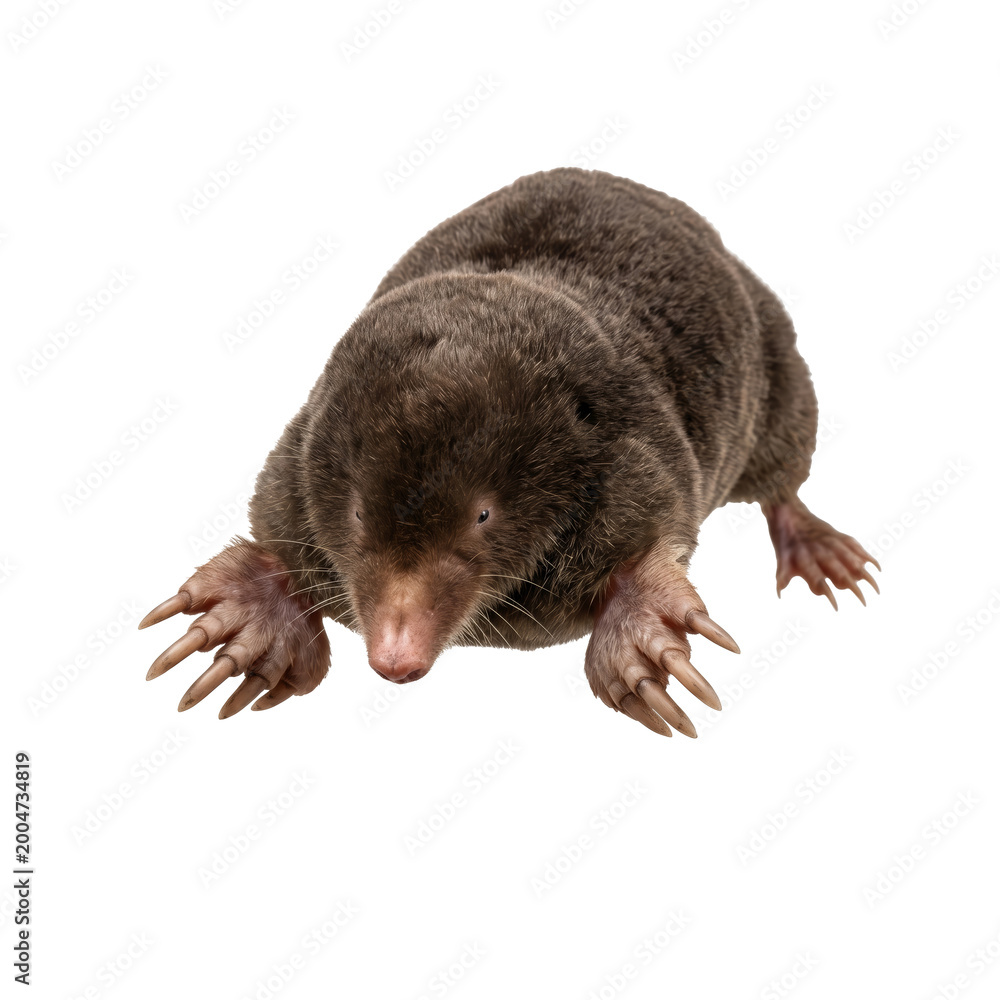 Fototapeta premium Detailed close-up of a red fox paw with sharp claws isolated on a transparent background, perfect for graphic design or creative projects. PNG cutout.