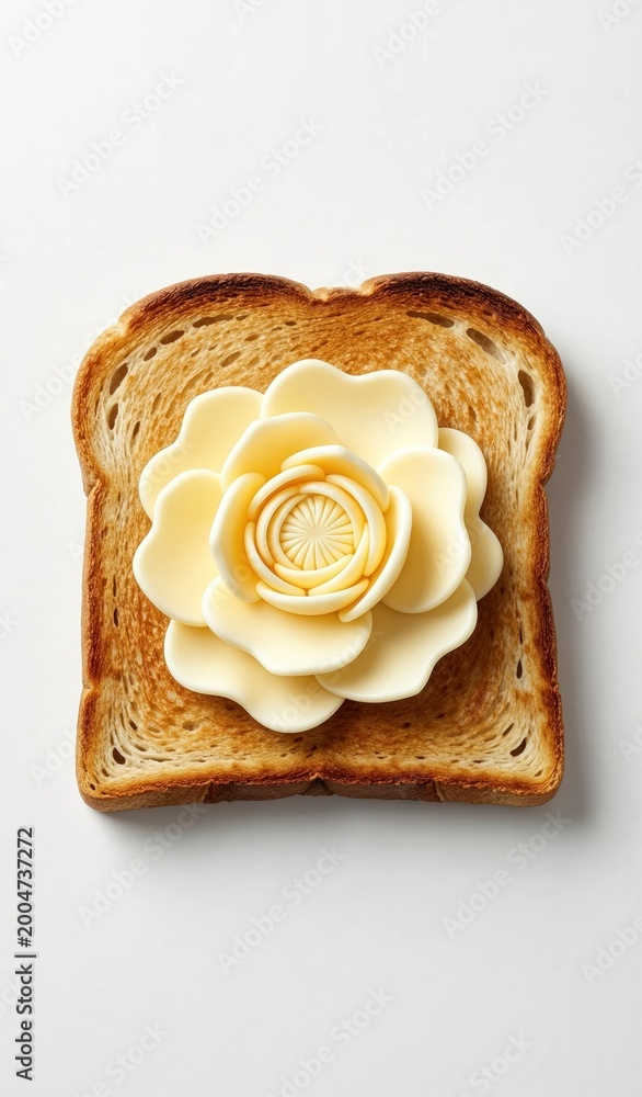 Fototapeta premium Butter Flower on Toast for Food Art Concept