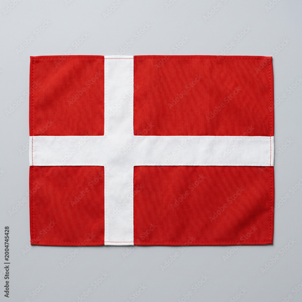 Fototapeta premium Danish flag on gray background