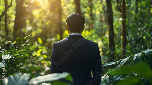 A Corporate Leader Reviewing Social Sustainability Campaigns At an Eco Conservation Site