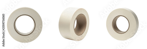 Tablou pe pânză Set of Three Rolls of Professional Adhesive Packing Tape Isolated on White Backg