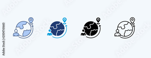 Schilderij op canvas Migration Multiple Icon Illustration Vector