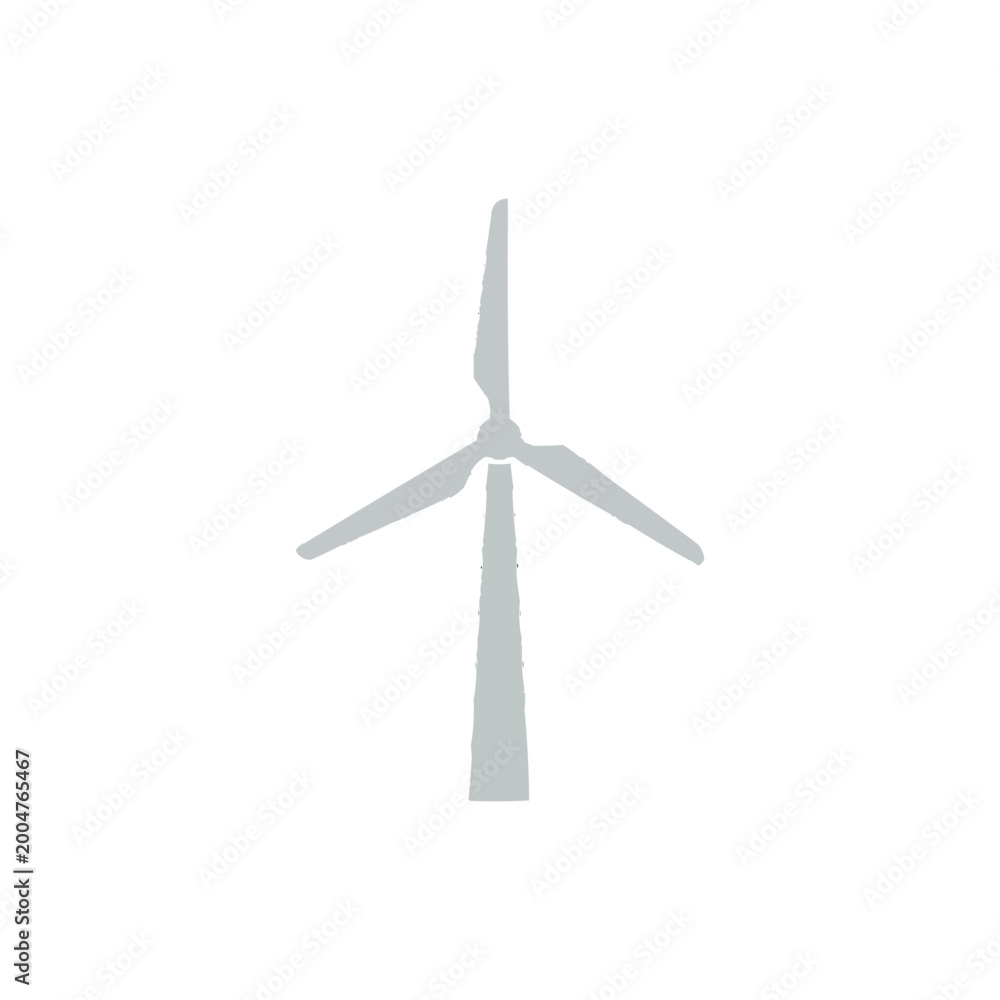 Fototapeta premium A simple illustration of a wind turbine against a clean white background