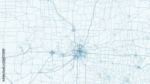 Konstfotografi Modern minimalist vector map of Kansas, USA