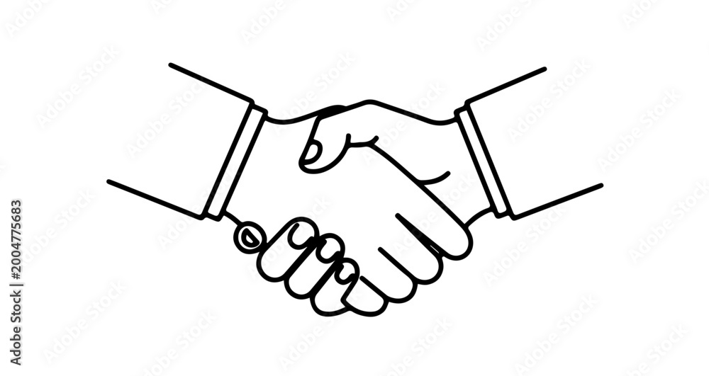 Fototapeta premium Handshake icon, business agreement symbol, vector illustration