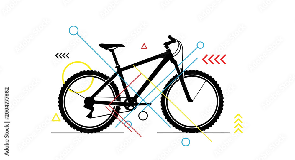 Obraz premium Black Mountain Bike with Tires.