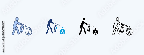 Foto Fire Drill Multiple Icon Illustration Vector