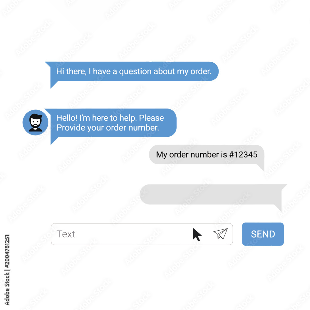 Fototapeta premium Customer Service Chat Conversation Interface.