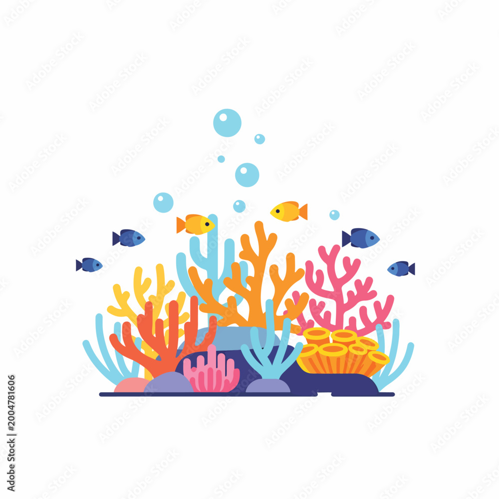 Obraz premium Colorful Coral Reef Fish Marine Life.