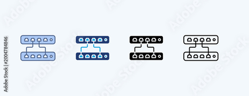 Canvas Print Network Switch Multiple Icon Illustration Vector