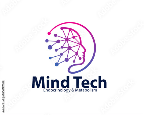 mind tech logo design modern