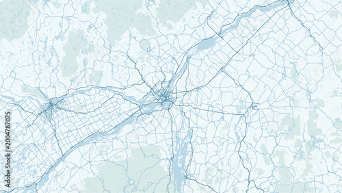 Modern minimalist vector map of Montreal, Quebec, Canada. High-quality scalable illustration of Montreal island, Saint Lawrence River, and city grid for posters and urban design.