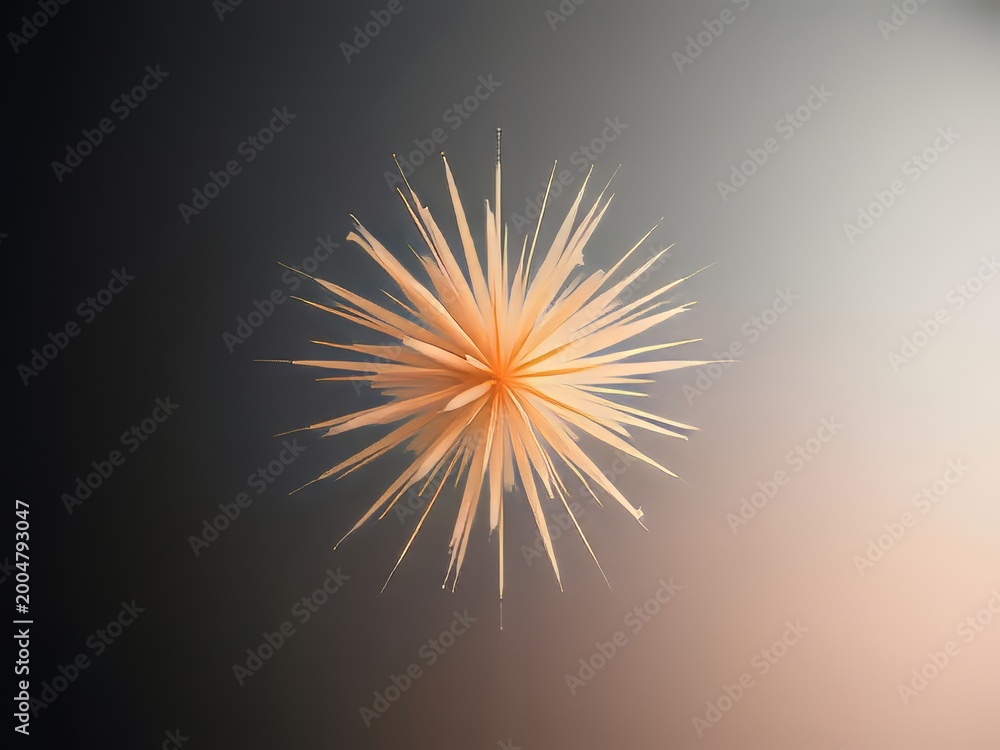 Fototapeta premium Vibrant orange firework explodes in night sky.