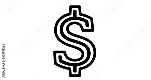 Dollar sign icon, currency symbol, vector illustration