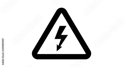 Free Download Black and white electricity hazard symbol on white background for safety - GFXLoad