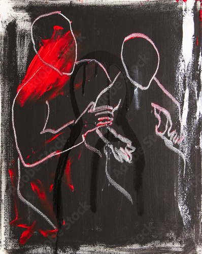 Foto Dessin d'un homme souffrant de dépression et d'anxiété