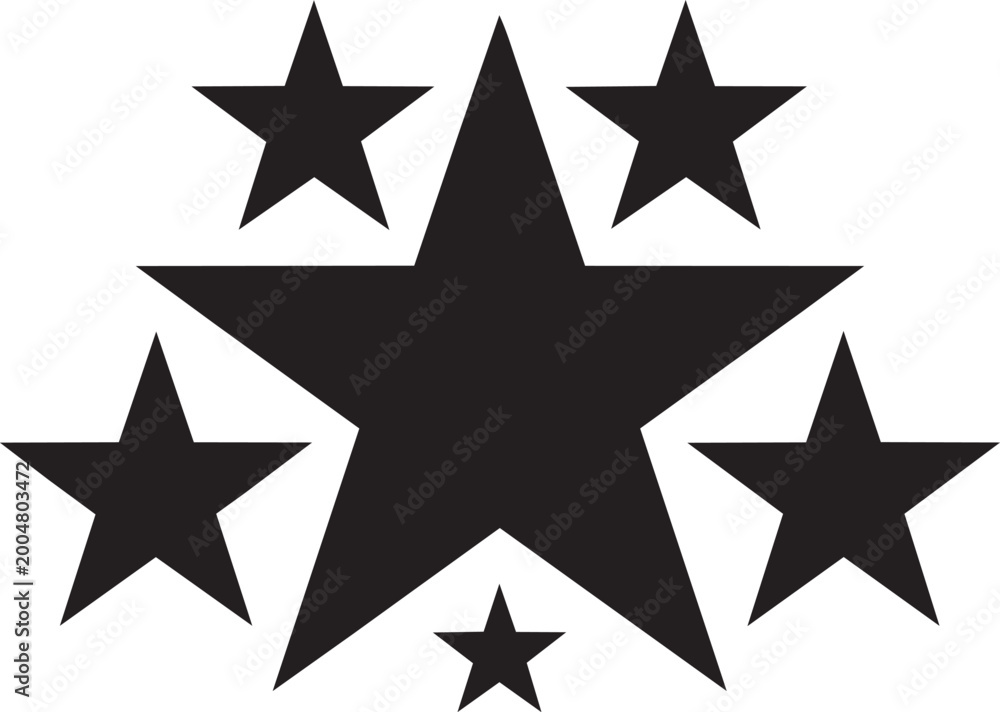 Obraz premium Five Star Symbol Icon Set Minimal Shape Vector Graphic Design Decorative Element