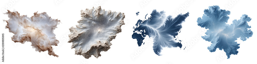 Obraz premium Abstract Aerial Landscape Maps on White