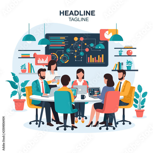 A minimalist illustration of an office setting, emphasizing workspace elements. Ideal for articles on remote work, office design, or modern business concepts.