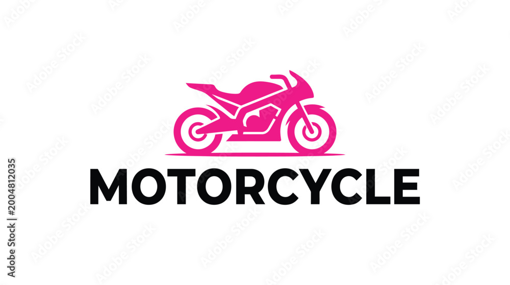 Fototapeta premium Pink Motorcycle Logo Design.