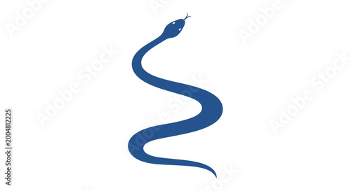 Blue snake coiled animal creature.